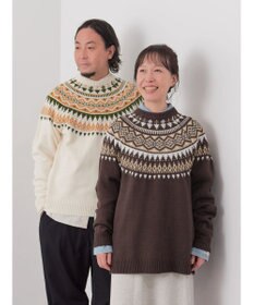 CRAFT STANDARD BOUTIQUE 【男女兼用】求心柄クルーネックニット