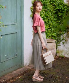 ANY SIS 【美人百花7月号掲載】プリーツチュールティアード スカート