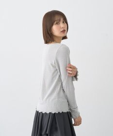 earth music&ecology ラメテレコボートネックプルオーバー