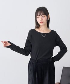 earth music&ecology ラメテレコボートネックプルオーバー