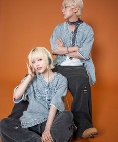 WEGO 【ユニセックス着用ITEM】ベースボールデニムグラフィックシャツ（SS）