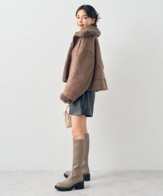 earth music&ecology リバーシブルフェイクムートンショートブルゾン