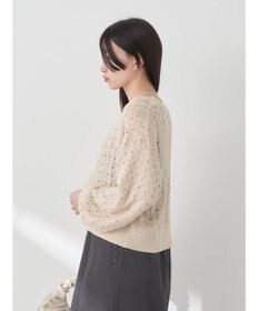 earth music&ecology 透かし編みテープヤーンカーディガン