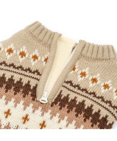 PET PARADISE ペットパラダイス ハーフジップアップ ニット 《モカ》 小型犬