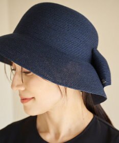 #Newans 【UVカット/洗える/折り畳み可能】ビッグリボンストローハット