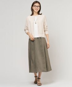J.PRESS LADIES 【WEB限定・セット着用可】リネン フレア スカート
