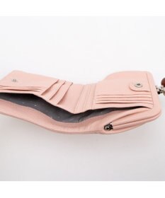 UNBILLION ペルケ perche / カード入れ14か所の収納力とかわいさを兼ね備えた二つ折り財布 サクラ・スタッズ・アクリル玉がま口2つ折り財布