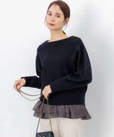 組曲 【加藤ローサさん着用】ウールカシミヤミックスボートネック ニット