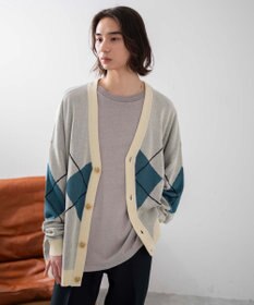 WEGO 【ユニセックス着用ITEM】オーバーフィットドライタッチパターンカーディガン