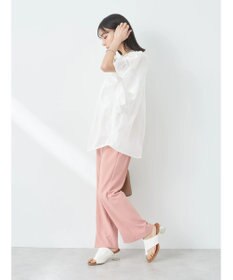 earth music&ecology カットツイルスリットセミフレアパンツ