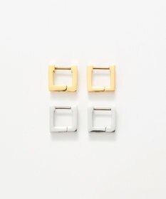 Phoebe 【金属アレルギー対応】ストレートスクエアフープピアス　ゴールド/サージカルステンレス