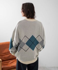 WEGO 【ユニセックス着用ITEM】オーバーフィットドライタッチパターンカーディガン