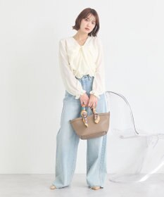 earth music&ecology フロントツイストブラウス