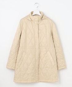 自由区 L 【洗える】ブライトキルト フード付きコート