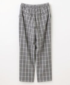 ANY 【洗濯機可/ストレッチ/ウエストゴム/裏起毛】マルチファンクションストレッチチェックテーパードパンツ