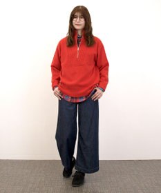 J.PRESS YORK STREET 【UNISEX】:ウールカシミヤ ハーフジップニット