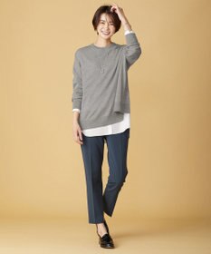 J.PRESS LADIES L 【洗える】アルガンシルク テーパード パンツ