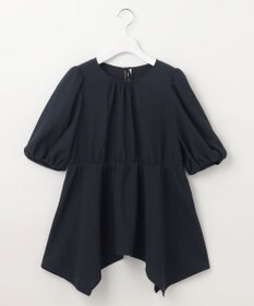 Feroux 【洗える】パフスリーブチュニック ブラウス