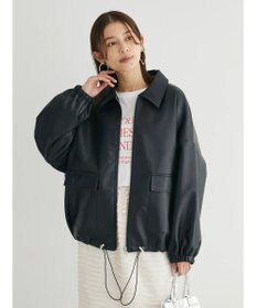 Green Parks ・ＥＬＥＮＣＡＲＥ　ＤＵＥ　合皮ステンカラーブルゾン