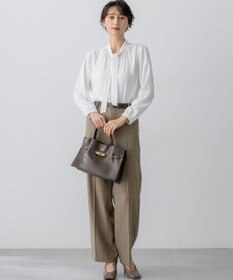 23区 【洗える/セットアップ対応】ウールライクカルゼ ワイド パンツ