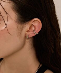 Phoebe 〈金属アレルギー対応〉リバーシブルスタッズイヤーカフ（片耳）　シルバー/ニッケルフリー
