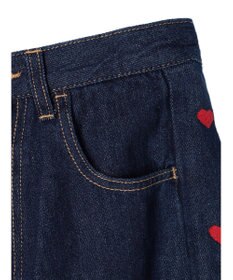 Green Parks ・Ｄｏｕｂｌｅ　Ｆｌａｇｓ　ハート刺繍フレアデニム