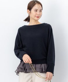 組曲 【加藤ローサさん着用】ウールカシミヤミックスボートネック ニット
