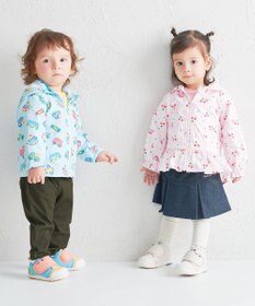 MIKI HOUSE HOT BISCUITS 【80-120cm】ビーンズ×乗り物 総柄ウインドブレーカー