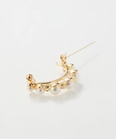 Phoebe <オンワード限定セット>痛くないシリーズ/金属アレルギー対応ソロパールフープライトフィットイヤリング×フォーマルパールビジューハーフブローチ