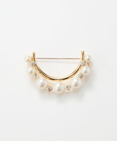 Phoebe <オンワード限定セット>痛くないシリーズ/金属アレルギー対応ソロパールフープライトフィットイヤリング×フォーマルパールビジューハーフブローチ