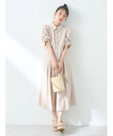 earth music&ecology 袖ドロストシャツワンピース