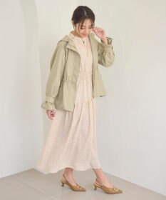 Feroux 【洗える】フラワープリントドロスト ワンピース