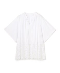 UNFILO L レースヘム ギャザーブラウス