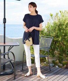 Tiaclasse L 【洗える】シアーコンビチュニックブラウス