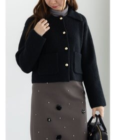 Te chichi フラットカラーメタル釦ニットジャケット《2025winter catalog item》