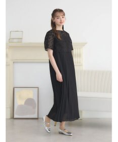 earth music&ecology ＳＥＴ２点　オーガンジー刺繍＋プリーツワンピース