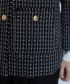 WEGO 【ANGIE VINTAGE/オケージョン対応 / セレモニー対応】ノーカラー ツイードジャケット