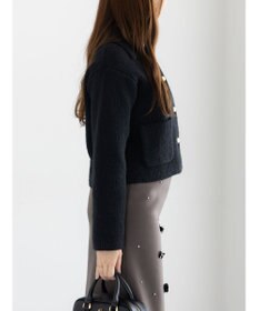 Te chichi フラットカラーメタル釦ニットジャケット《2025winter catalog item》