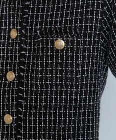 WEGO 【ANGIE VINTAGE/オケージョン対応 / セレモニー対応】ノーカラー ツイードジャケット