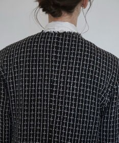 WEGO 【ANGIE VINTAGE/オケージョン対応 / セレモニー対応】ノーカラー ツイードジャケット