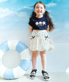 ANY KIDS 【綿100%】ひんやり フレンチスリーブ サガラ刺繡Tシャツ