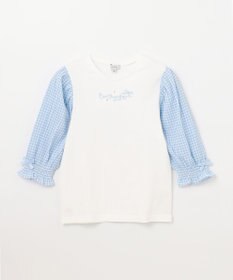 ANY KIDS 袖ギンガム 七分袖 Tシャツ