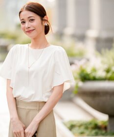 ANY SIS S 【シルクタッチさら魅せTシャツ】袖フレア プルオーバー