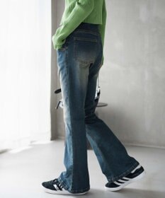 WEGO ハイウエストストレッチフレアデニムパンツ