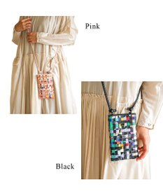 tsumori chisato CARRY エポネコメッシュ スマホポシェット スマホケース 縦型 軽量 ショルダー カード入れ付き