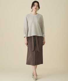 自由区 L 【セットアップ対応】ワッシャーカットジャカード ブラウス