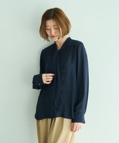 YECCA VECCA 配色ラインボウタイブラウス