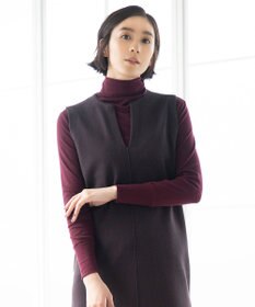 自由区 【XSサイズ～/洗える】ベアテレコ ボトルネック カットソー