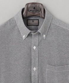 GOTAIRIKU 【吸汗速乾】クールマックス鹿の子 半袖ビズシャツ_ボタンダウン