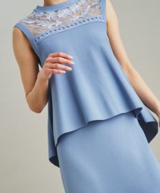 GRACE CONTINENTAL フラワーコードニットトップ